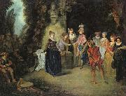 Jean-Antoine Watteau Love in the French Theatre oil on canvas